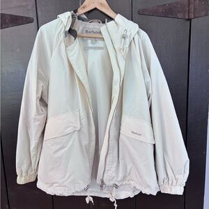 Barbour Cream Hooded Lightweight Orson Showerproof Jacket